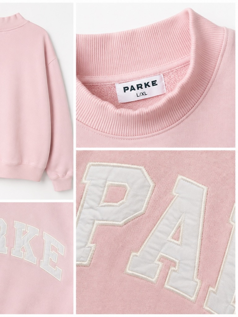 Parke pink mock neck l/xl birthday cake